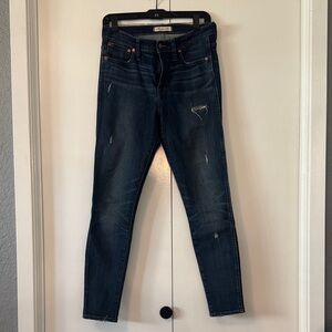 Madewell 9” High Rise Skinny Distressed Denim